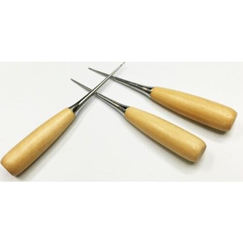 1pc Positioning Drill Tools for Leather Hole Punches Wood Handle Stitching DIY Leathercraft Tools wood awl