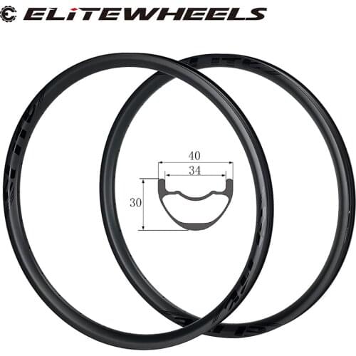 ELITEWHEELS 29er XC AM Mountain Bike Carbon Rims Hookless Tubeless 40*30mm Wider Better Stiffness For Cross Country All Mountain