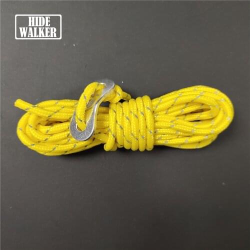 4m Reflective Trip-proof Tent Ropes with Adjuster Yellow Tent Guylines Awning Accessories Camping Supplies for Sun Shade Canopy