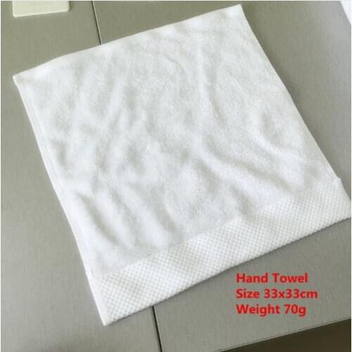 50pcs/lot Customize logo White Hand Towel 100% Cotton Size 32*32cm Solid Twill Embroidery Hotel Towels Home School Use