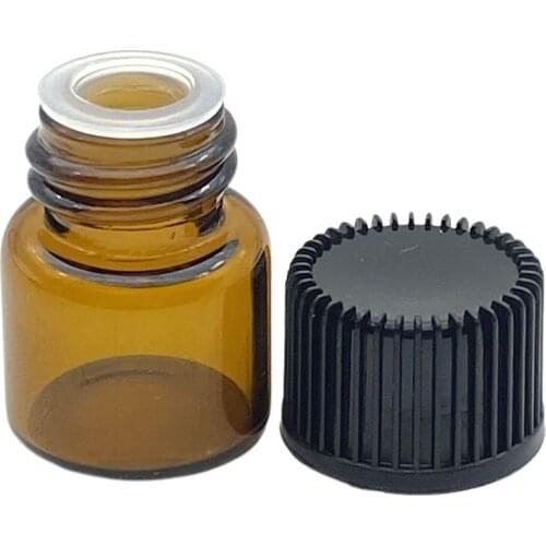 500pcs 1ml Small Essential oil Amber Glass Bottles With No hole Mini Empty Wishing Fragrance Perfume Vials