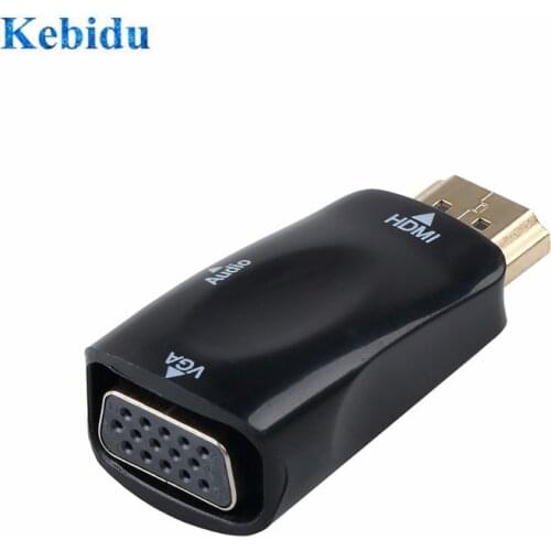 KEBDIU Male to Female HDMI-compatible to VGA Adapter HD 1080P with Audio Cable For PC Laptop TV Box Computer Display Projector
