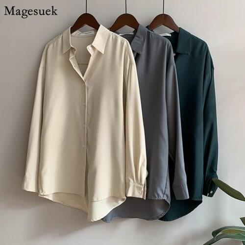 Solid Causal Loose Blouse Women Clothing 2021 Autumn Long Sleeve Button Womens Shirt Cotton Ladies Tops New Blusas Mujer 16298