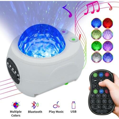 Colorful Projection Starry Sky Led Night Light USB Voice Control Music Speaker Holiday Party Light Romantic Bluetooth Lamp