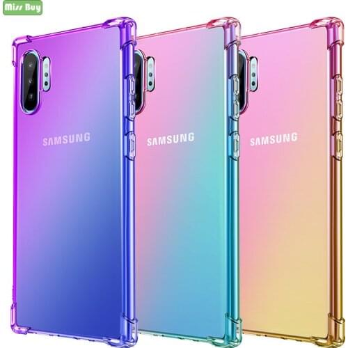 Colorful Transparent Gradient Soft TPU Cover For Samsung Galaxy Note 20 8 9 10 Plus A2 Core S10E S20 Ultra A01 A51 A71 M11 Case