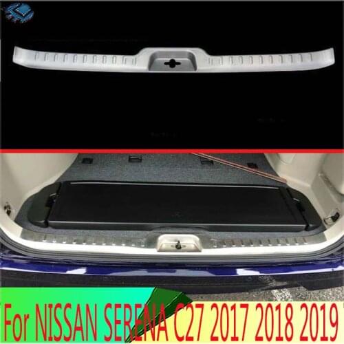 For NISSAN SERENA C27 2017 2018 2019 Stainless Steel Rear Trunk Scuff Plate Door Sill Cover Molding Garnish