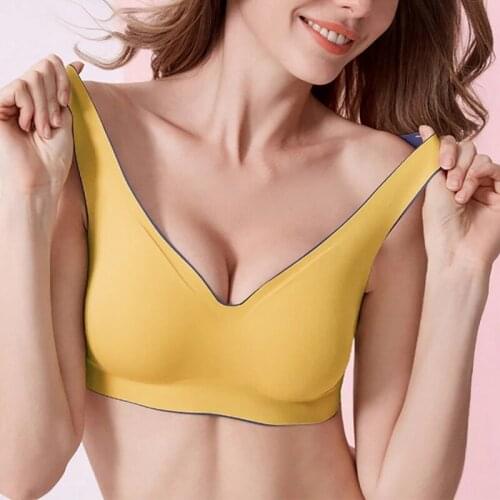 Elastic Bra Latex Seamless Bras For Women No Steel Ring Sports Sleep Bra Female Intimate Comfortable Bralette Gathers Bralette