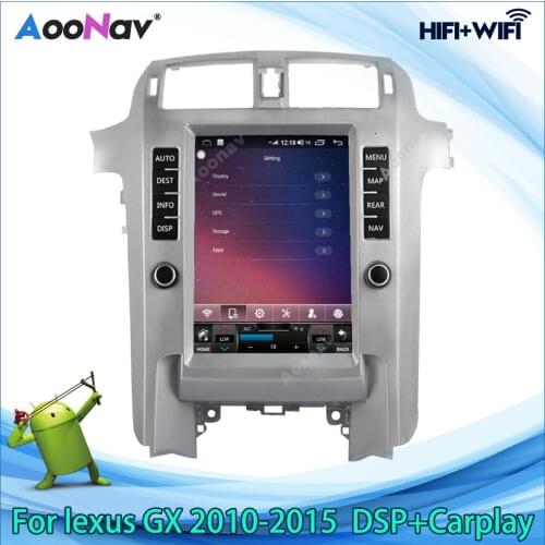 For Lexus GX 2010 2011-2015 GPS Navigation Video Audio Player 128G Android 10 Tesla Vertical Screen Car Multimedia Radio Player