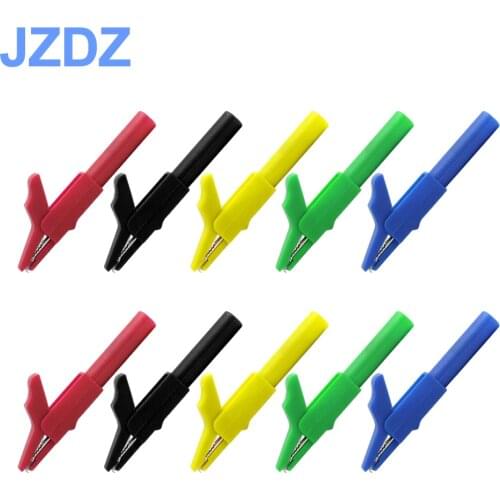 JZDZ 10pcs Crocodile Alligator Clips to 4mm Banana Female Jack Test Adapter can be inserted banana plug J.60029