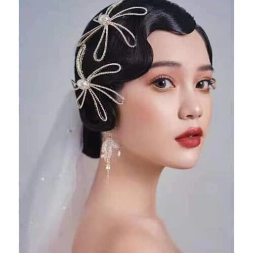 ZMHP367 Retro Bride Headwear Earring Set Crystal Wedding Woman Hair Comb Girl Accessories Bachelorette Party Ladies Jewelry