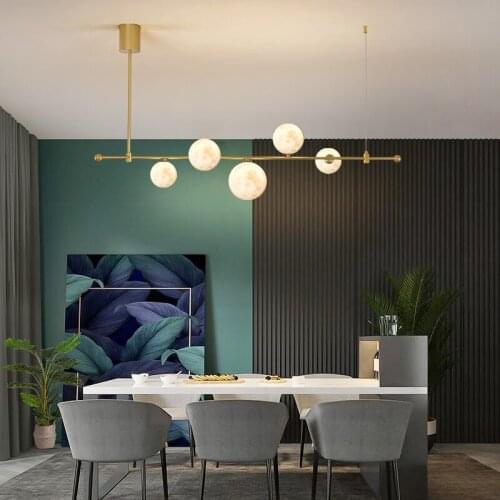 Nordic Style Creative Rotatable Chandelier 3D Printing Planet LED Livingroom Hall Restaurant Cafe Bar Decor Hanging lamp
