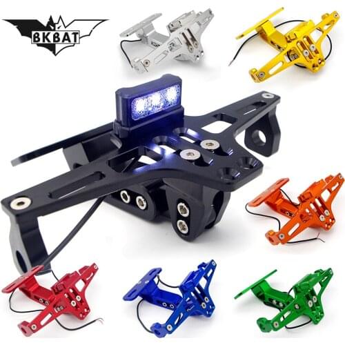 Motorcycle cnc License Plate Bracket Licence Plate Holder Frame Number For motorcycle carrier pulsar 200 ns yamaha mt10 ltz 400