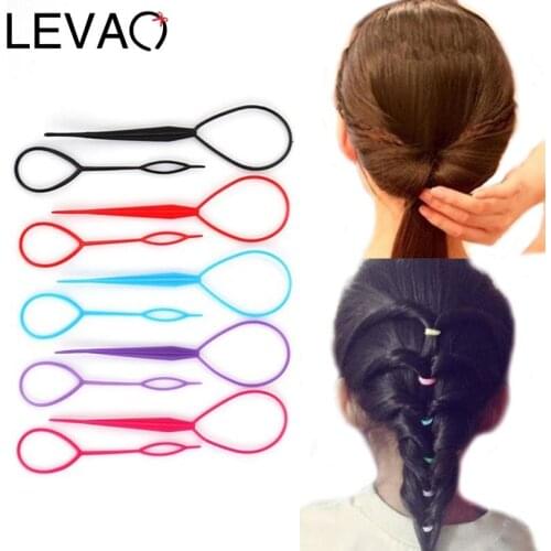 LEVAO 2PCS/Lot New Solid DIY Hair Styling Headbands For Girls Hair Pin Disk Pull Pins Hair Bands Headwear Kids Hair Accessories