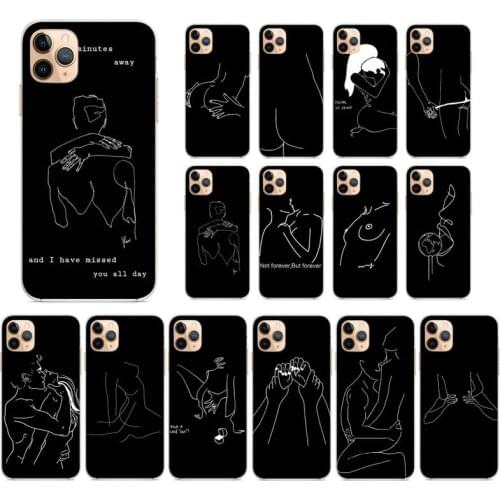 LVTLV Minimalist Line Sexy Phone Case for iPhone 11 12 pro XS MAX 8 7 6 6S Plus X 5S SE 2020 XR fundas