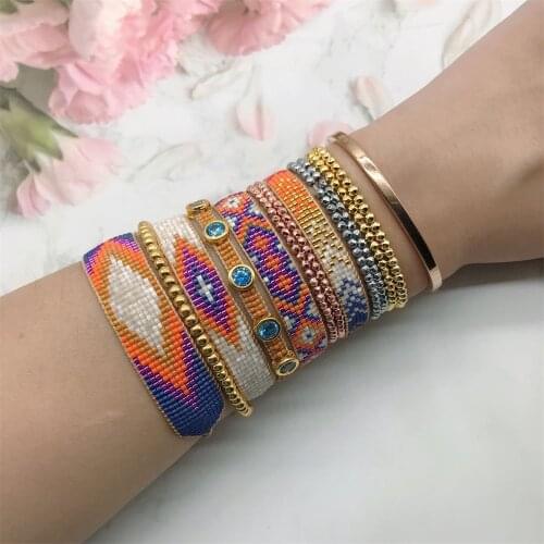 ZHONGVI Fashion MIYUKI Evil Eyes Bracelet For Women Handmade Loom Beads Charm Bracelets Armband 2020 Boho Jewelry Gift Wholesale