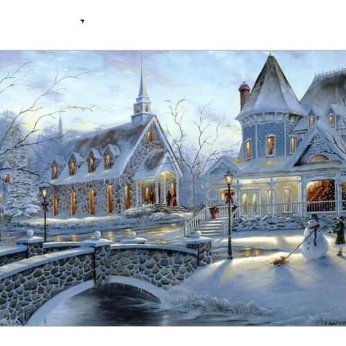 Igloo Mural Paint By Numbers Coloring Hand Painted Home Decor Kits Drawing Canvas DIY Oil Painting Pictures By Numbers