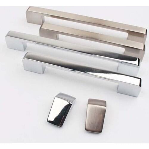 160mm modern simple furniture handle shiny silver chrome kitchen cabinet wardrobe handle 6.3" stain nickel dresser cupboard pull