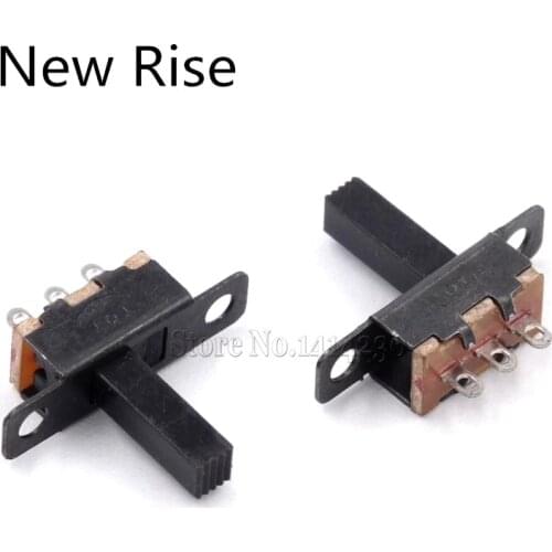 Toggle Switch 5V 0.3A Mini Size Black SPDT Slide Switch for Small DIY Power Electronic 3PIN 1P2T Slide Switch Handle high 10mm