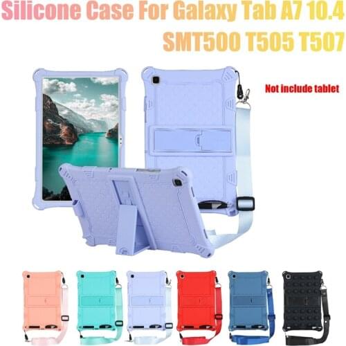 Silicone Case for Samsung Galaxy Tab A7 10.4 Tablet SMT500/T505/T507 Tablet Case Tablet Stand with Pen and Strap