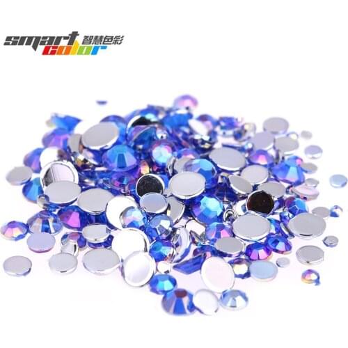 Blue AB Color Multi-Size Acrylic Rhinestones Shoes Clothing Decorations Sparkling Newest Nail Art Decorations