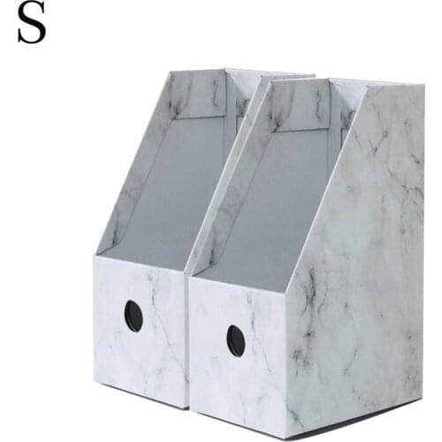 Foldaway File Holder Marble Newspaper Box Desk Top Organizer Magazine Bookend White Corrugated Paper Office Stationery S(10PCS)