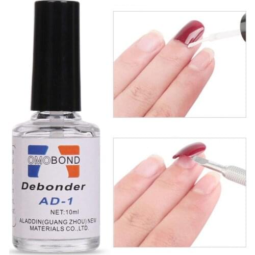 BMEISION 10ML Nail Remover Glue Wide Application Harmless with Brush Powerful Debonding Anti Gelling Agent for Fake Fingernails