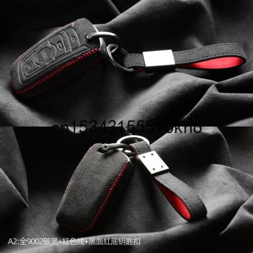 Key Bag For BMW 1 3 5 7 Series X3 X1 X2 525 530 Smart Key Keyless Remote Entry Fob Case Cover Key Chain Alcantara