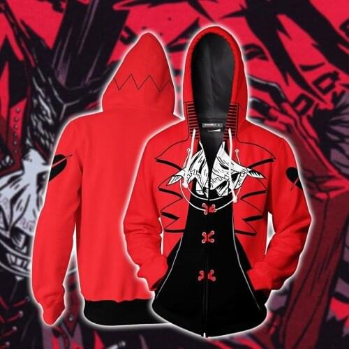 Anime Persona5 Hoodie Sweatshirt Casual Jacket Hooded Takamaki Ann Persona 5 P5 Anime Coat Cosplay Costume
