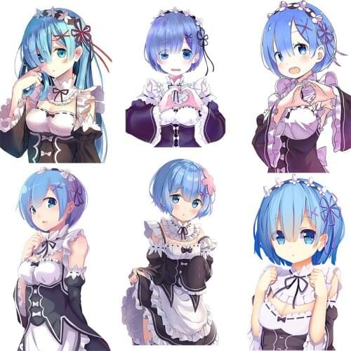 Three Ratels CA99 RE:ZERO Lovely Rem Vinyl PVC Personalized maid anime sticker room decoration car sticker refrigerator label