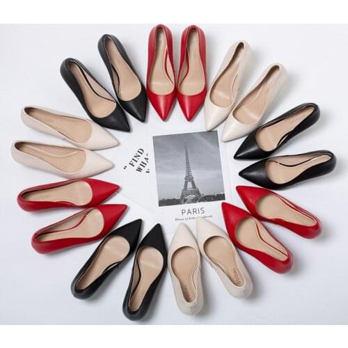 Genuine Leather Office Thin Heels Pumps Women Shoes Pointed Toe Patent Leather Wedding Dress Shoes Woman Chaussures Femme