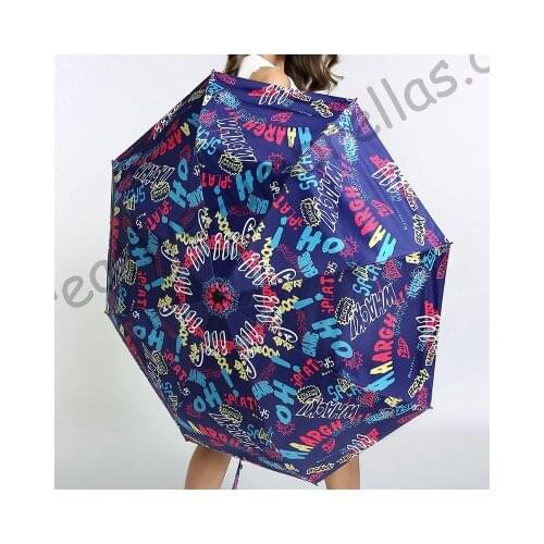 2pcs/lot printing options fiberglass windproof 5 times black coating anti-UV parasol pocket mini folding compact umbrellas