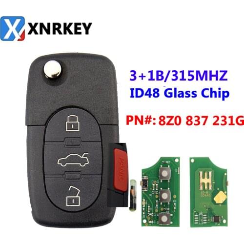 For Audi 3+1 Button Old Flip Key 8Z0 837 231 G With ID48 Chip
