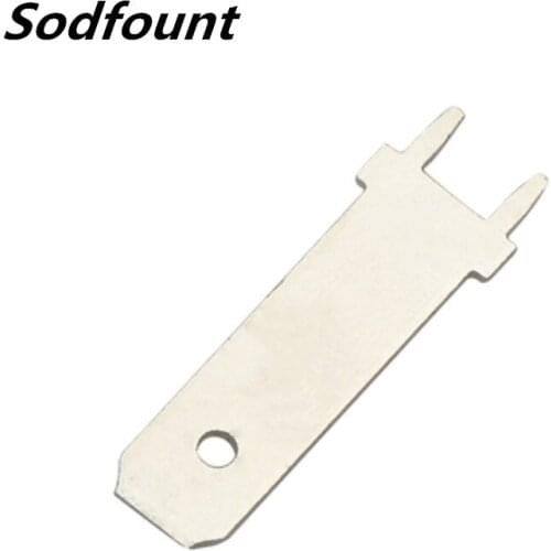 100pcs 100pcs 6.3 long plug-in plug male terminal 250 PCB soldering thickness 0.8 two feet, PCB soldering plate