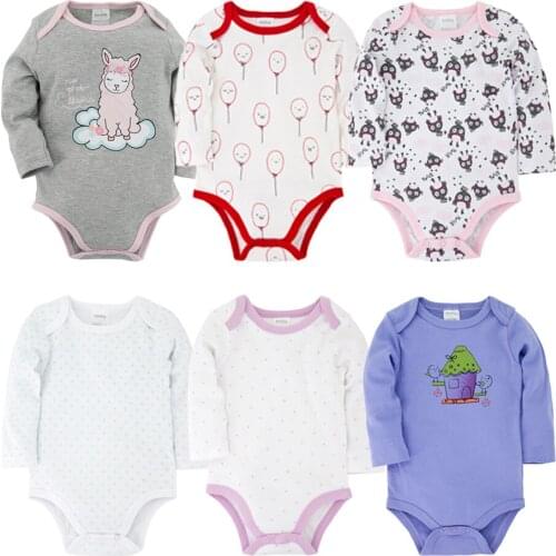 2021 Baby Body Suit Long Sleeve Tiny Cotton Newborn Overall 6pcs/Lot Infant Baby Girl Jumpsuit Toddler Boy Clothes Romper Combi