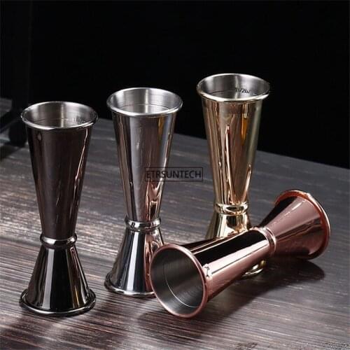 50pcs Cocktail Bar Jigger Design Stainless Steel Measuring Cup Jigger Double Spirit Bartender Cup