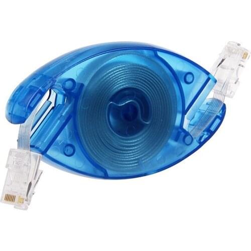 8FT2.5 M Retractable Ethernet Cat5 RJ45 8P8C M-M LAN Network Cable Scalable Portable Internet Cable for Laptop Blue