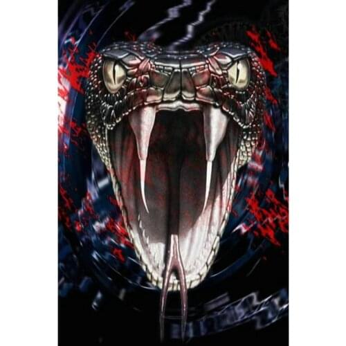DIY Diamond Embroidery Viper head Diamond Painting Full Square Rhinestones Pictures Cross Stitch Snake head Mosaic Diamond round