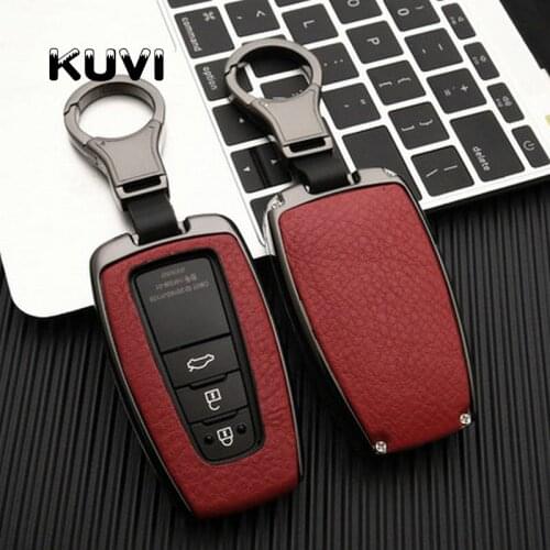 Car Galvanzed Alloy&Leather Key Chain Holder Case Cover For Toyota CHR C-HR Prado Camry 2018 Prius Corolla RAV4 2/3/4 Button