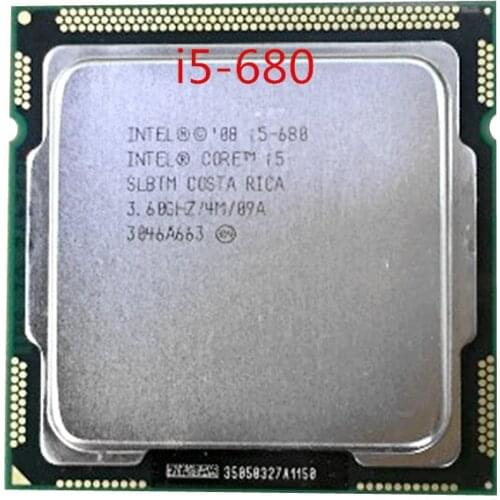 Free shipping Dual cores i5 Desktop Processor I5-680 SLBLM i5 680 (4M Cache, 3.6 GHz FCLGA1156) LGA1156 CPU scrattered pieces