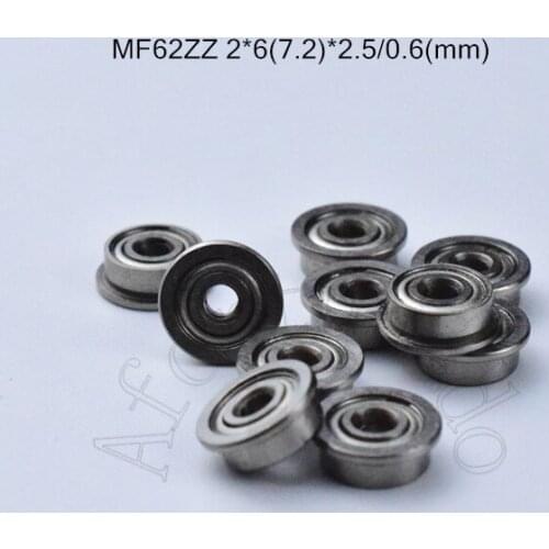 MF62ZZ 2*6*7.2*2.5*0.6(mm) 10pieces Flange bearing metal sealed ABEC-5 chrome steel miniature bearings hardware