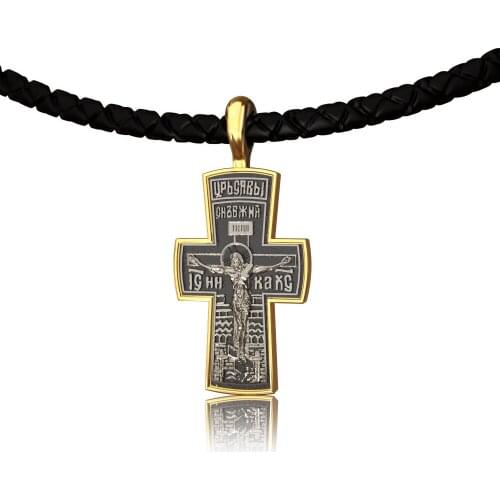 Christian Cross Necklace Jesus Savior Religious Accessories Catholic Gospel European and American Mens Pendant Necklace