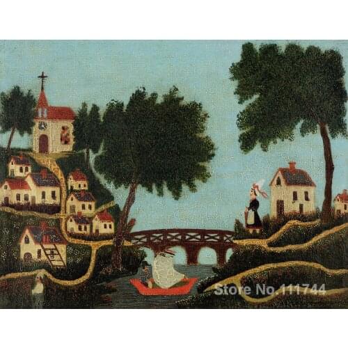 Artwork for home Landscape with Bridge Henri Rousseau paintings Hand painted High quality