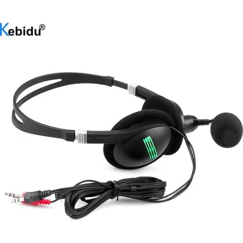 Computer Headset 3.5 mm Wired Headphone With Mic AUX Earphone Microphone For PC/Laptop/Computer