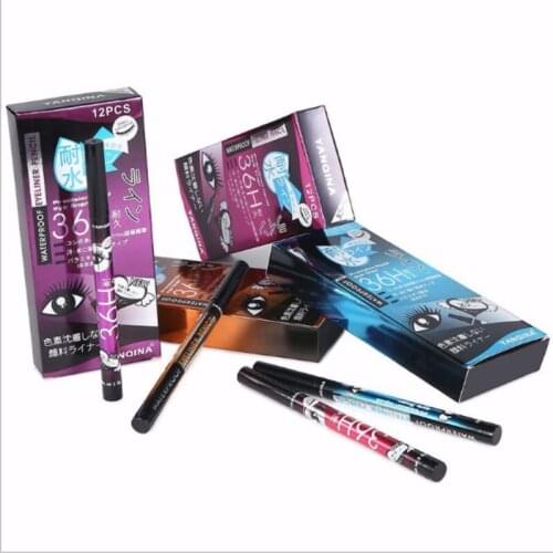 Fashion 36H Black Waterproof Liquid Eyeliner Make Up Beauty Comestics Long-lasting Eye Liner Pencil Makeup Tools 100pcs