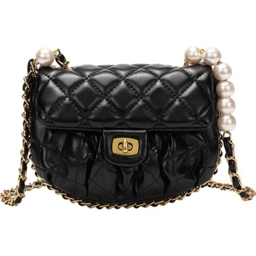Fashion Women Small Saddle Bag ins Classic Crossbody Bag 2021 Vintage Solid Style Chain Ladies Shoulder Bag Stylish Tote