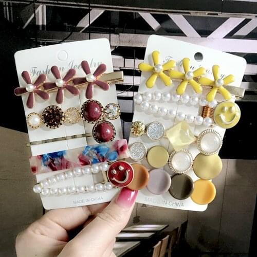 Fashion For Women Hairpins Hair Jewelry Korea Girl Pearl Flower Barrettes Side Clip Hair Accessories Headwear Hairgrip Wholesale
