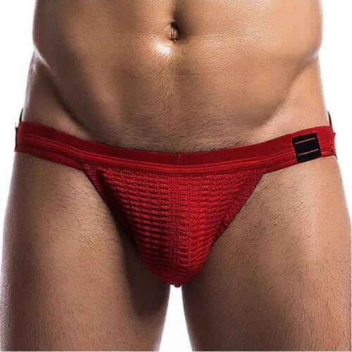 Mens Jockstrap G-Strings & Thongs Underwear New Low Waist Comfortable Breathable Sexy Gay Jockstrap Underpants Bikini