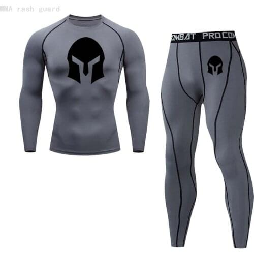Men Thermal underwear Winter Running tights long Johns Compression clothing Fitness exercise kit leggings Men tracksuit 2-pc set