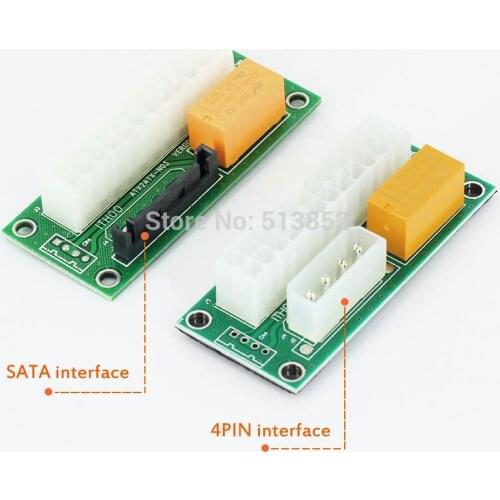 Desktop ATX 24PIN Dual PSU Power Synchronizer Start Extender Cable Card adapter for Bitcoin Mining add2psu