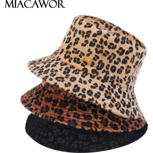 New Spring Sun Hats Bucket Hat Women Leopard Print Men Double Side Panama Outdoor Fisherman Hat Visor Basin Cap M29